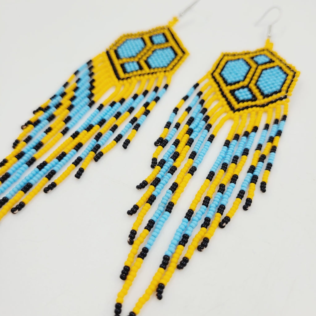 Brinco Longo com Franja de Miçanga Kayapó