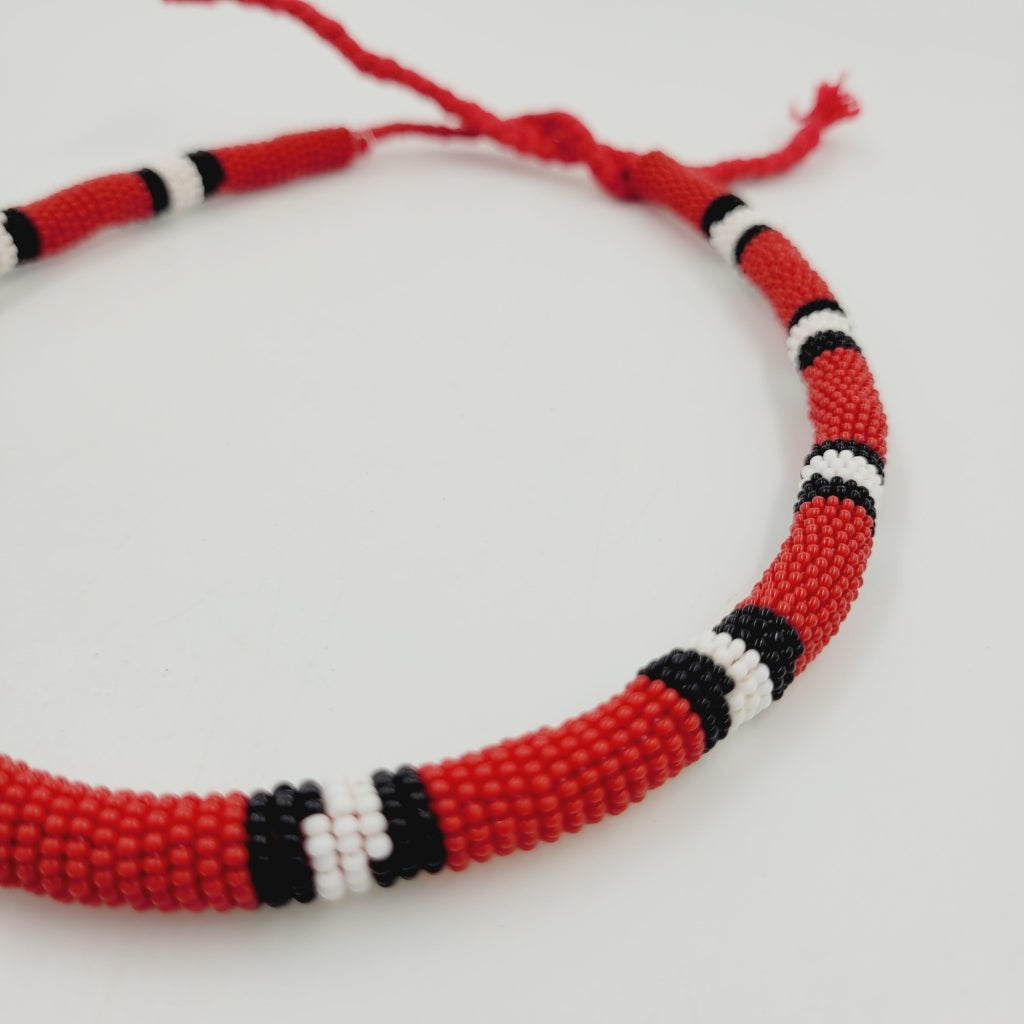 Colar de Miçanga Cobra Coral Povo Waura