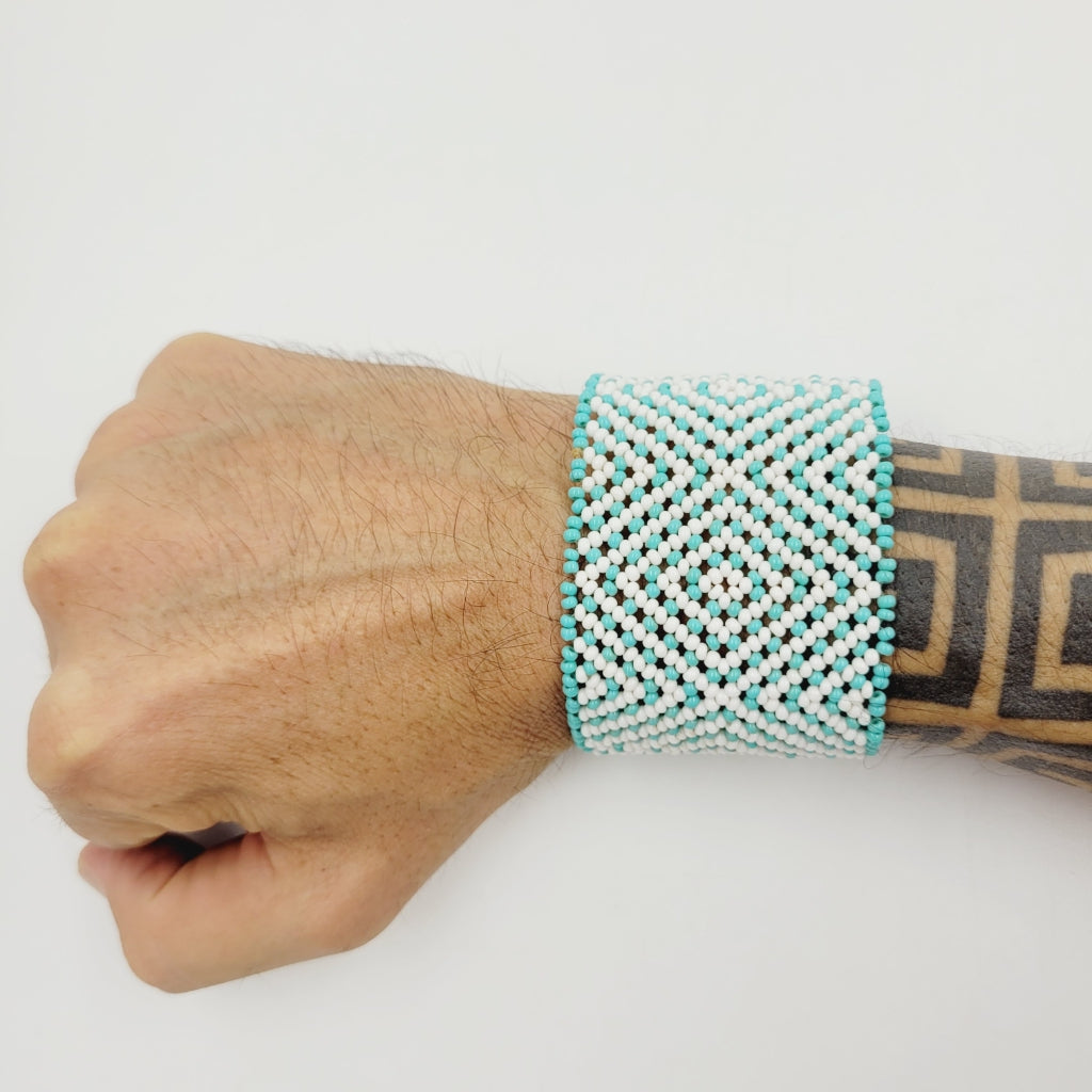 Pulseira Azul Claro Artesanal Indígena Waura