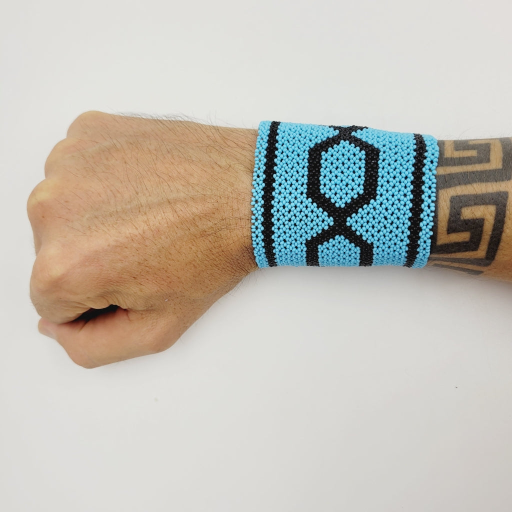 Pulseira Povo Kayapó Miçanga Azul de Vidro