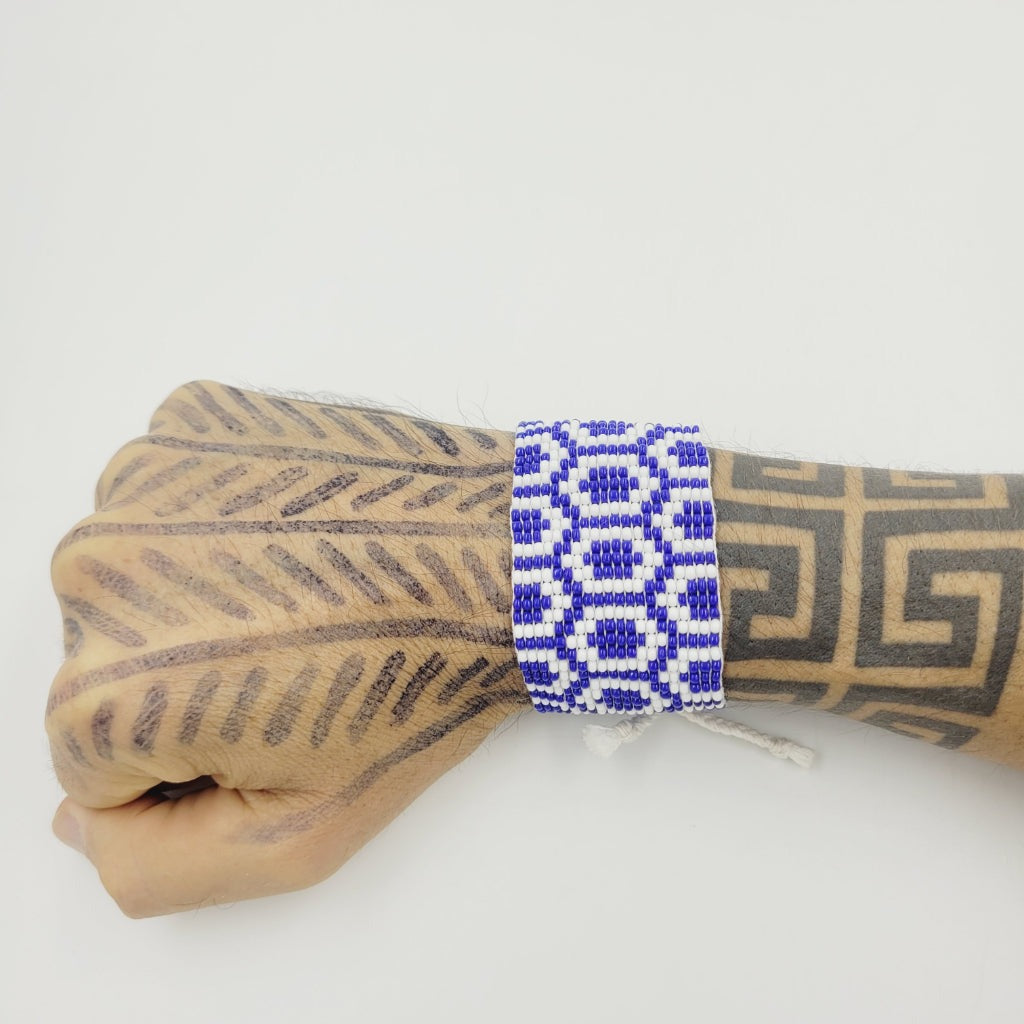 Pulseira de Miçanga Artesanal ajustável Indígena Povo Kayapó