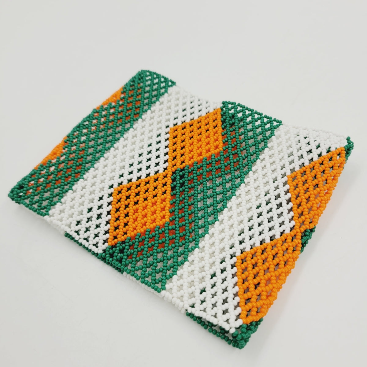 Pulseira Verde e Laranja Povo Kayapó 22cm