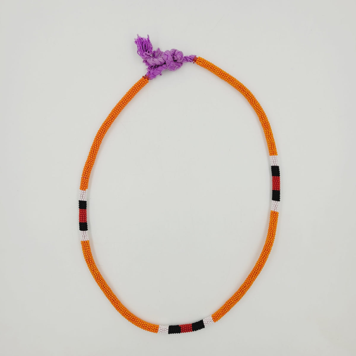 Colar Coral de Miçanga Laranja Povo Waura