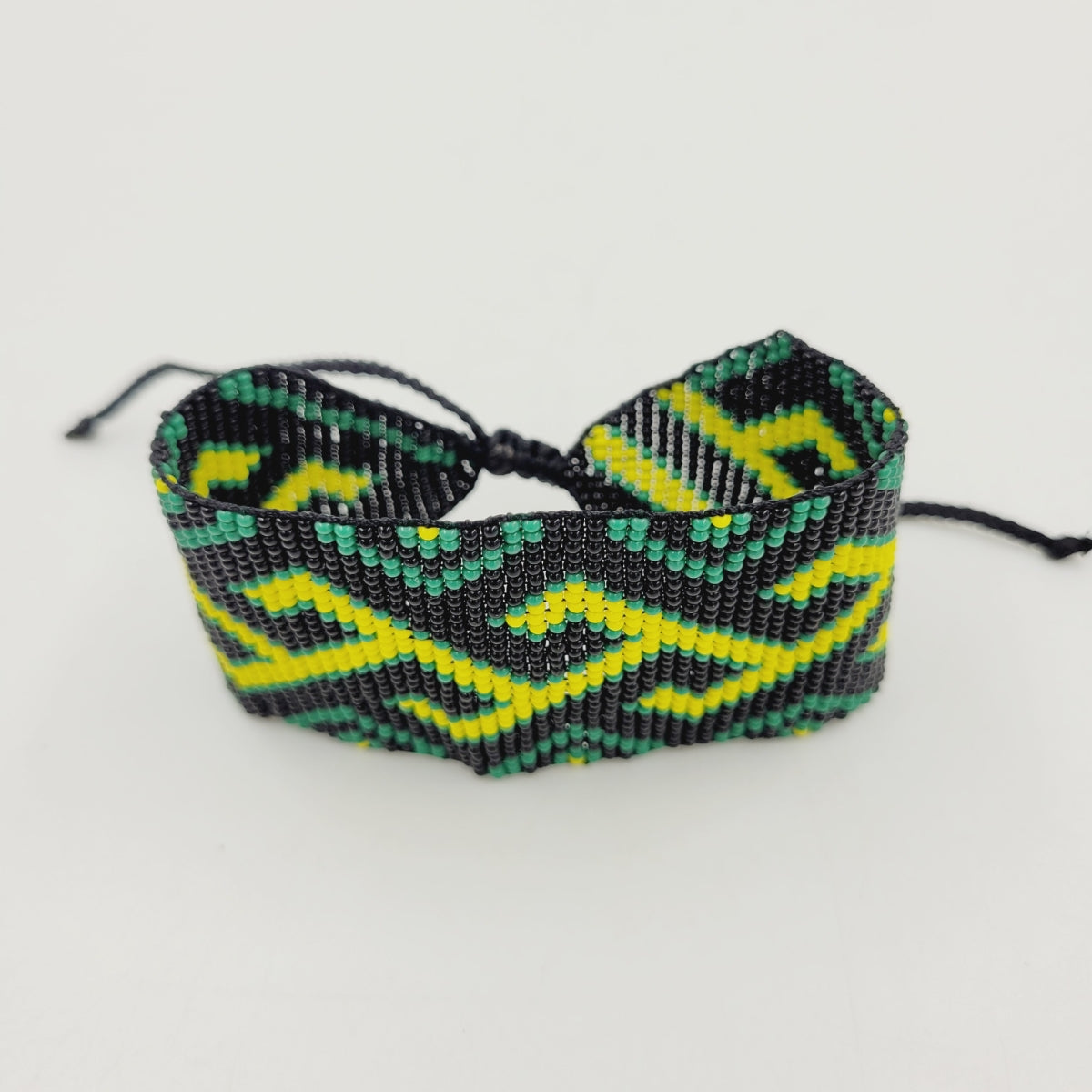 Pulseira de Miçanga Verde Artesanal Ajustável