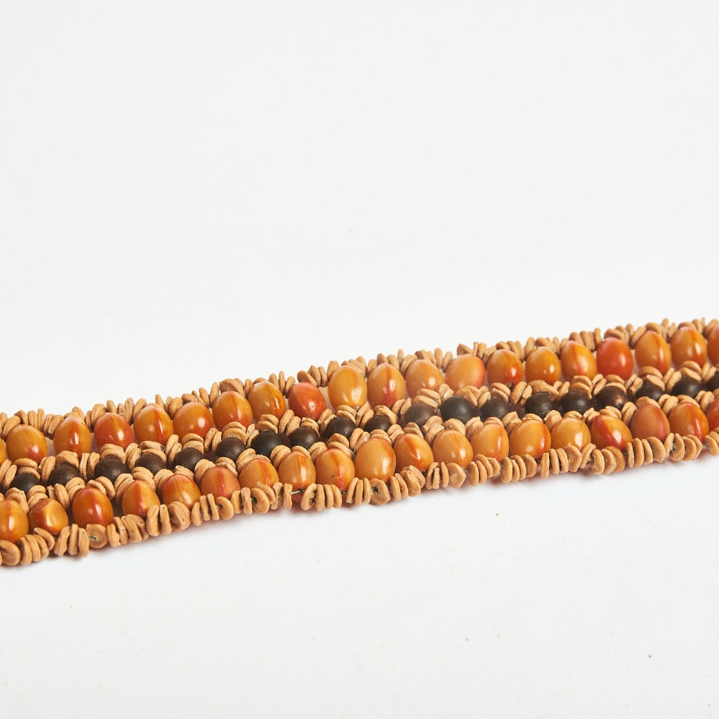 Pulseira Sementes Marrom e Laranja Indígena