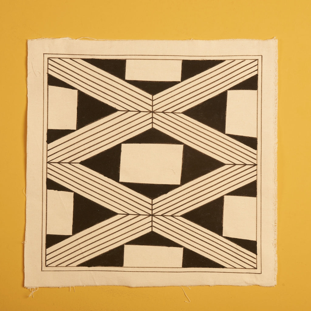 Pintura em Tela Preto e Branco Povo Kuikuro