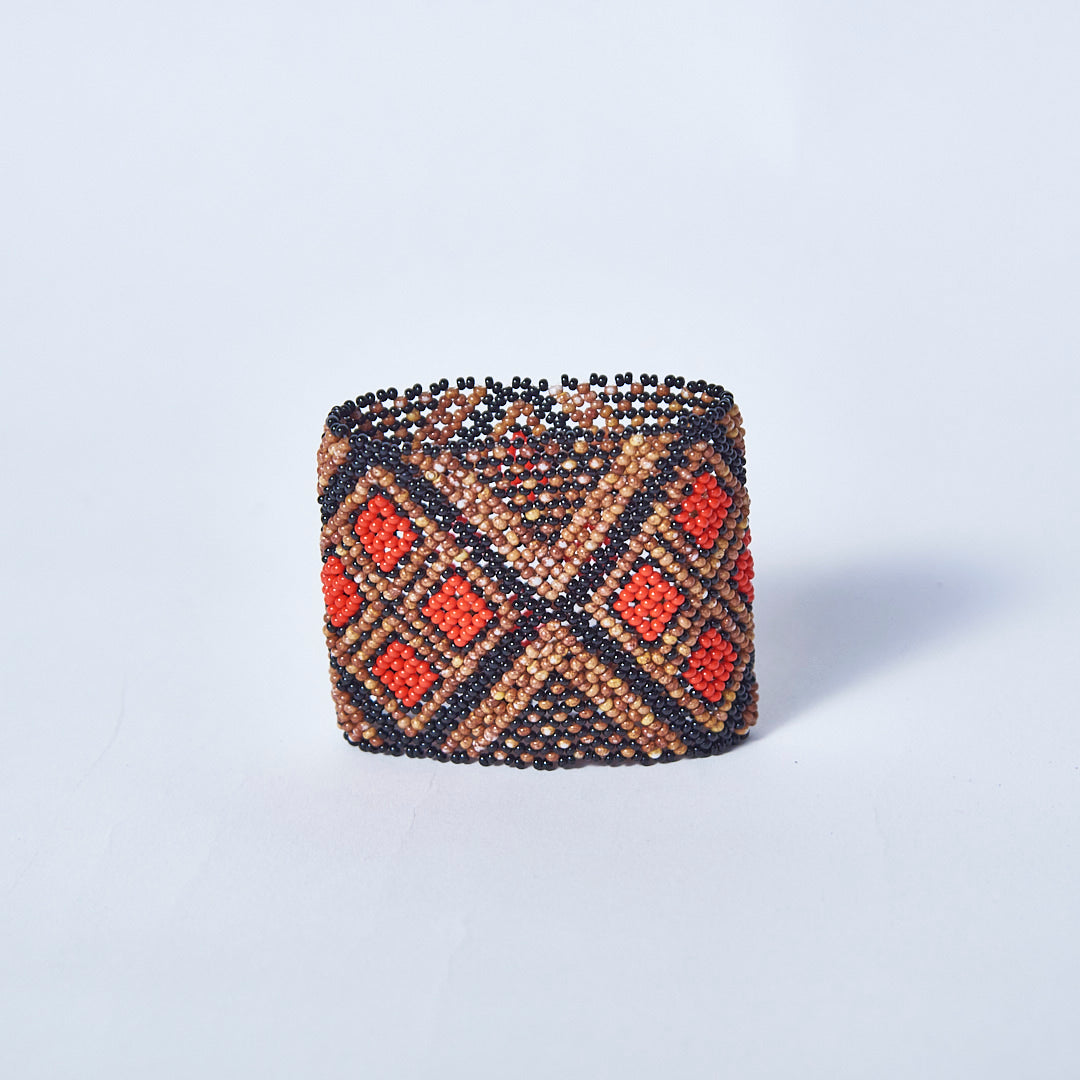 Pulseira de Miçanga Colorida fio Elástico Povo Waura