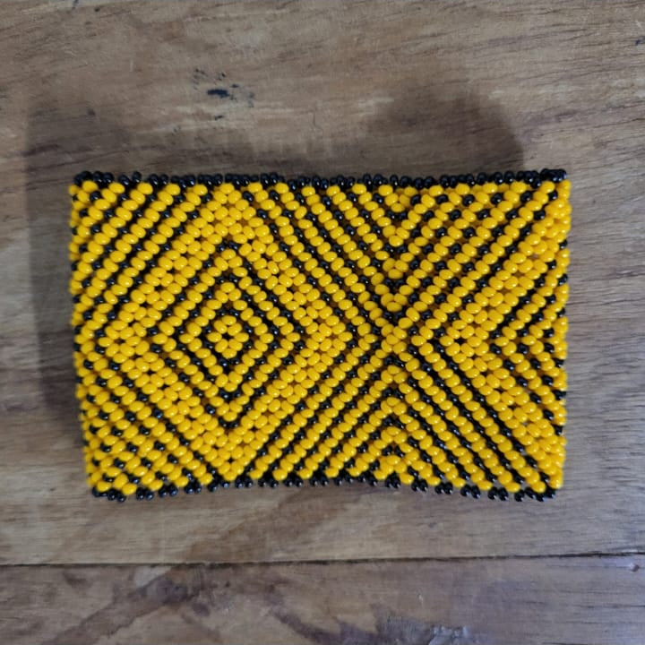 Pulseira de Miçanga Preto e Laranja Waura