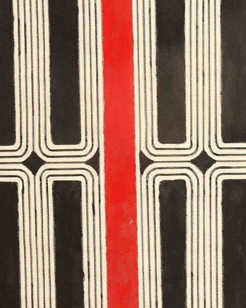 Grafismo em Tela Preto e Vermelho Povo Yawalapiti