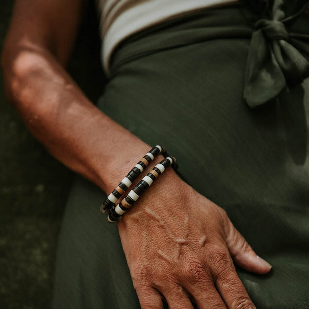 Pulseira de Jarina Marfim Vegetal Tucum e Inajá Ajustável Povo Apurinã