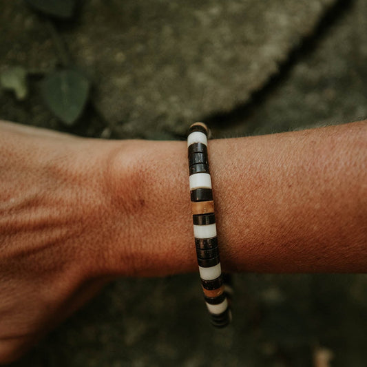 Pulseira de Jarina Marfim Vegetal Tucum e Inajá Ajustável Povo Apurinã