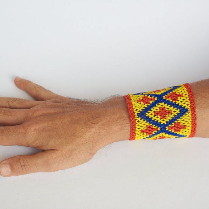 Pulseira Artesanal de Miçanga de Vidro Kanela