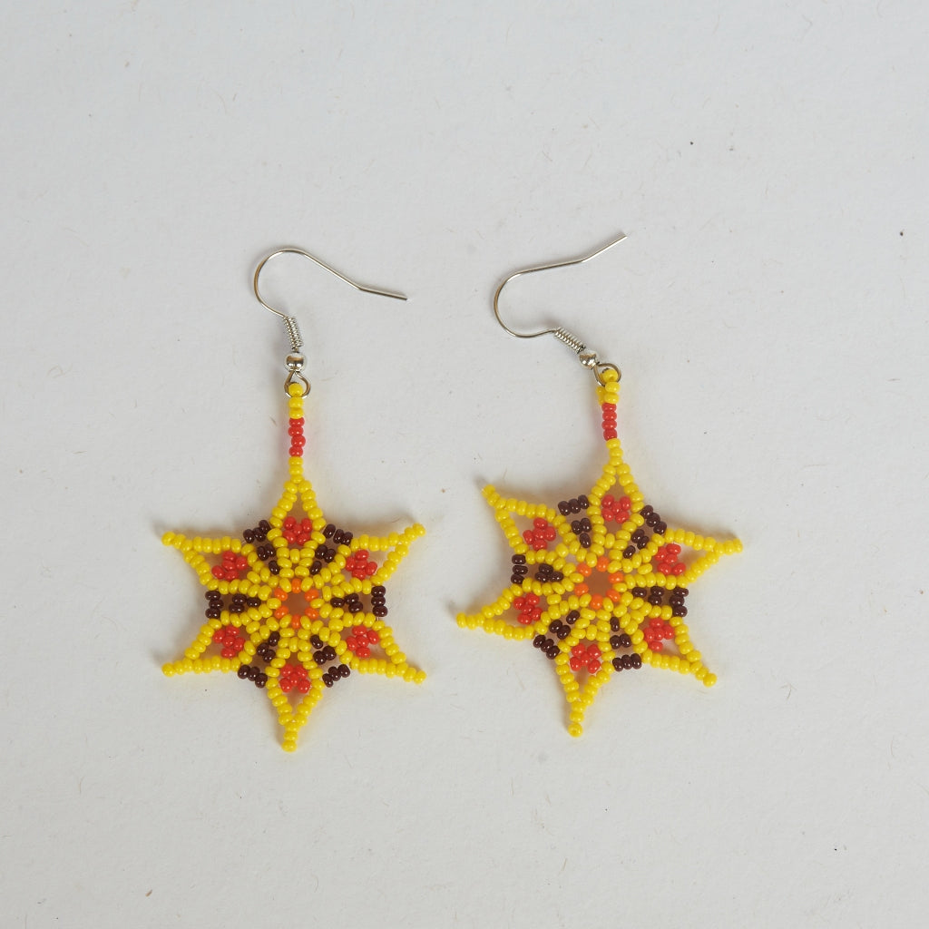 Brinco Amarelo de Miçanga de Vidro