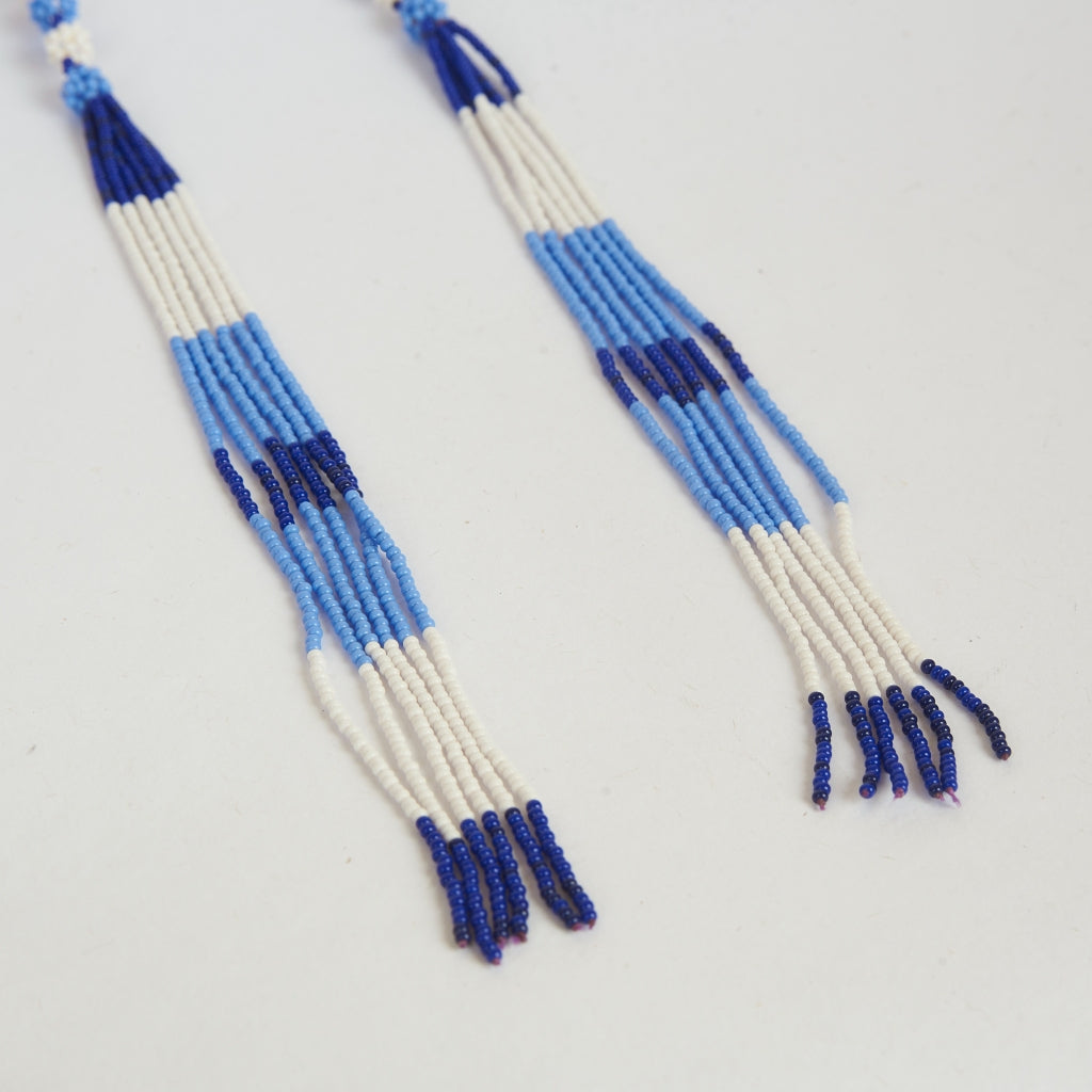 Brinco Azul Longo de Miçanga Kanela