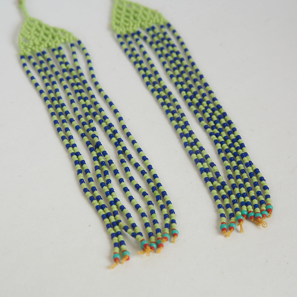 Brinco Verde e Azul Artesanal Indígena