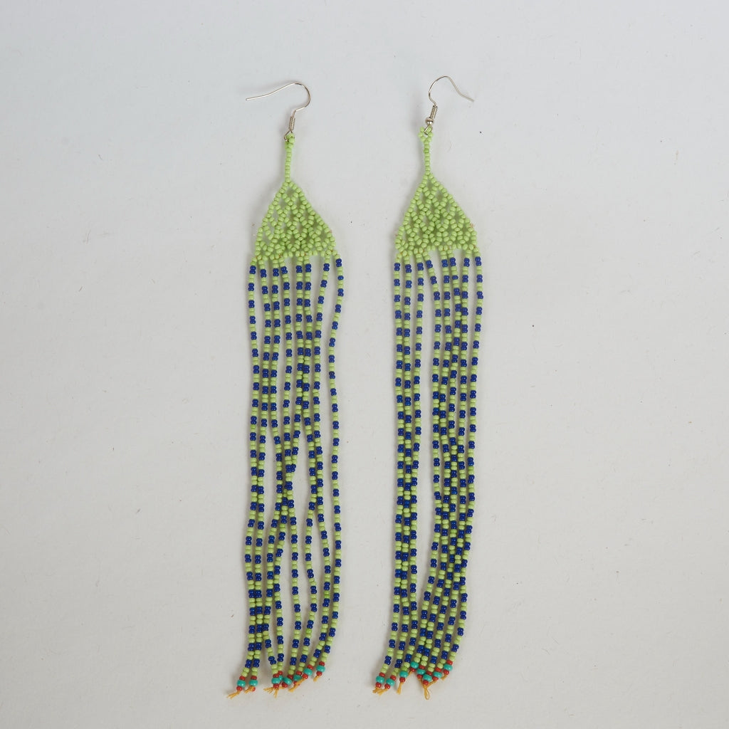 Brinco Verde e Azul Artesanal Indígena