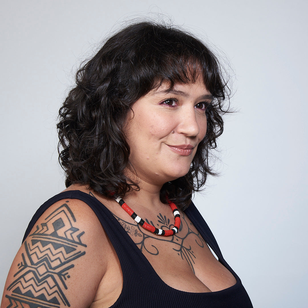 Colar de Miçanga Cobra Coral Povo Waura