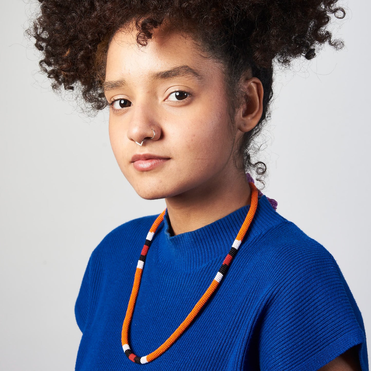 Colar Coral de Miçanga Laranja Povo Waura