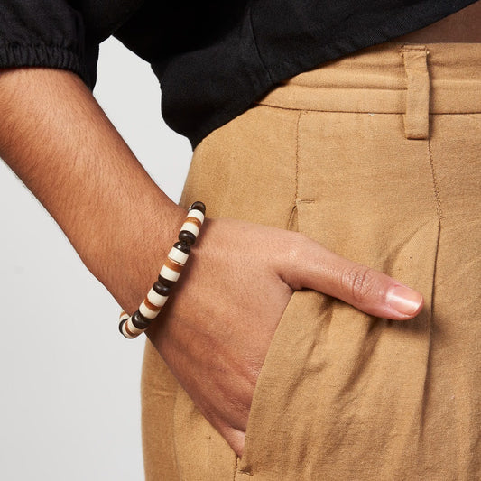 Pulseira Indígena de Jarina Marfim Vegetal Tucum e Inajá Ajustável