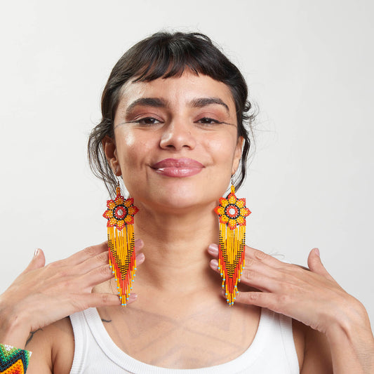 Brinco Artesanal de Miçanga Povo Kanela