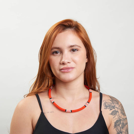 Colar de Miçanga Cobra Coral Povo Kalapalo