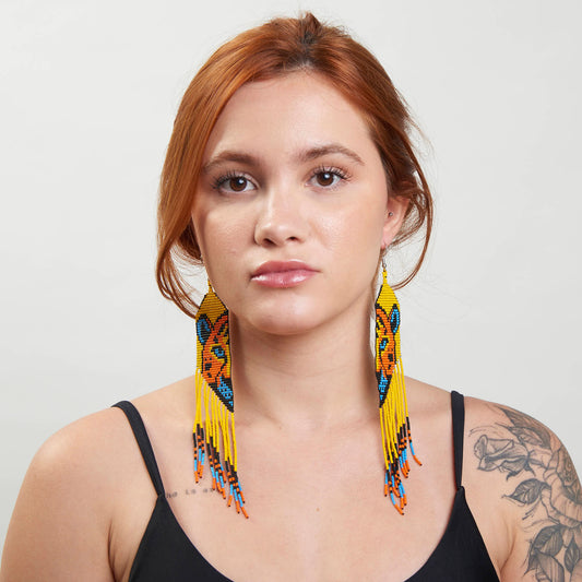 Brinco Artesanal de Miçanga Povo Kanela