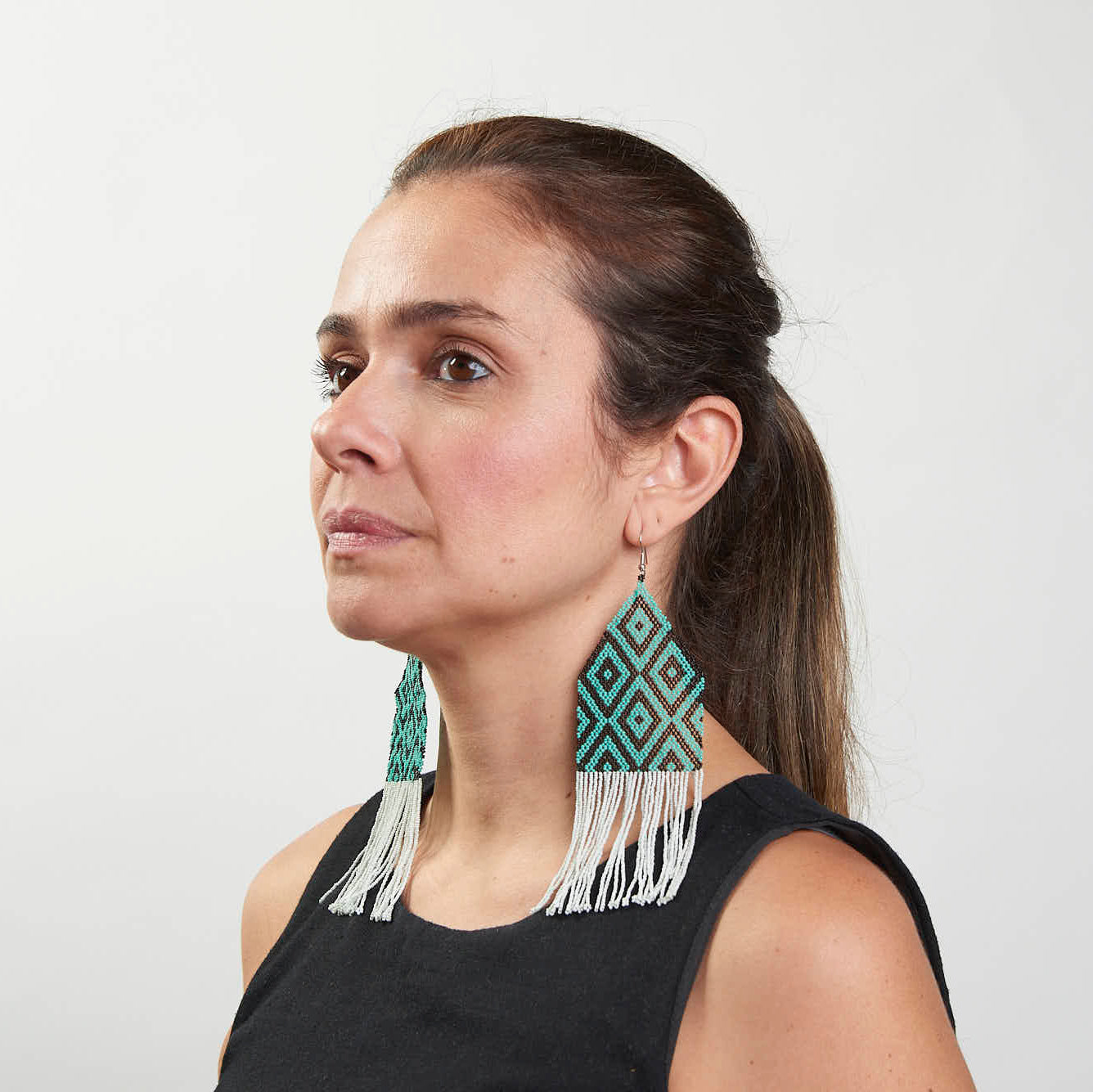 Brinco Artesanal de Miçanga Povo Kayapó