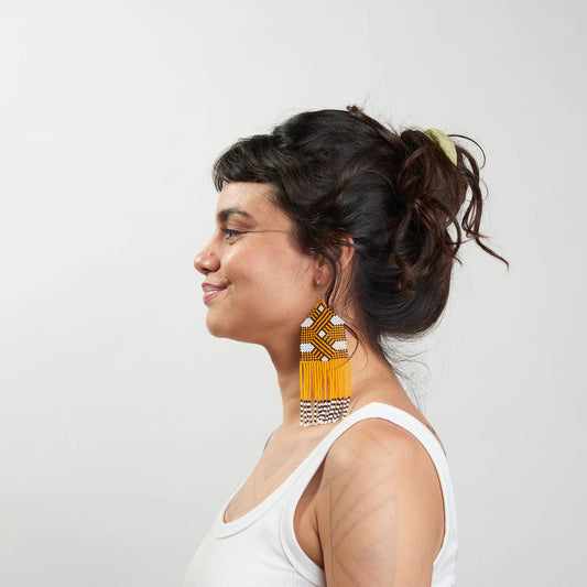 Brinco Artesanal de Miçanga Povo Kayapó