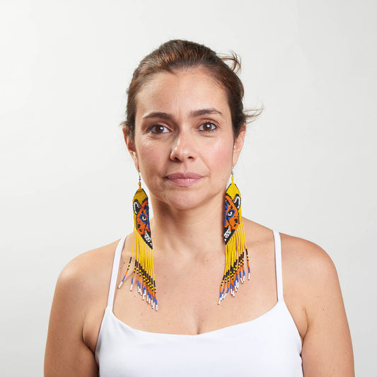 Brinco Artesanal de Miçanga Povo Kanela