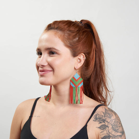 Brinco Artesanal de Miçanga Povo Kayapó