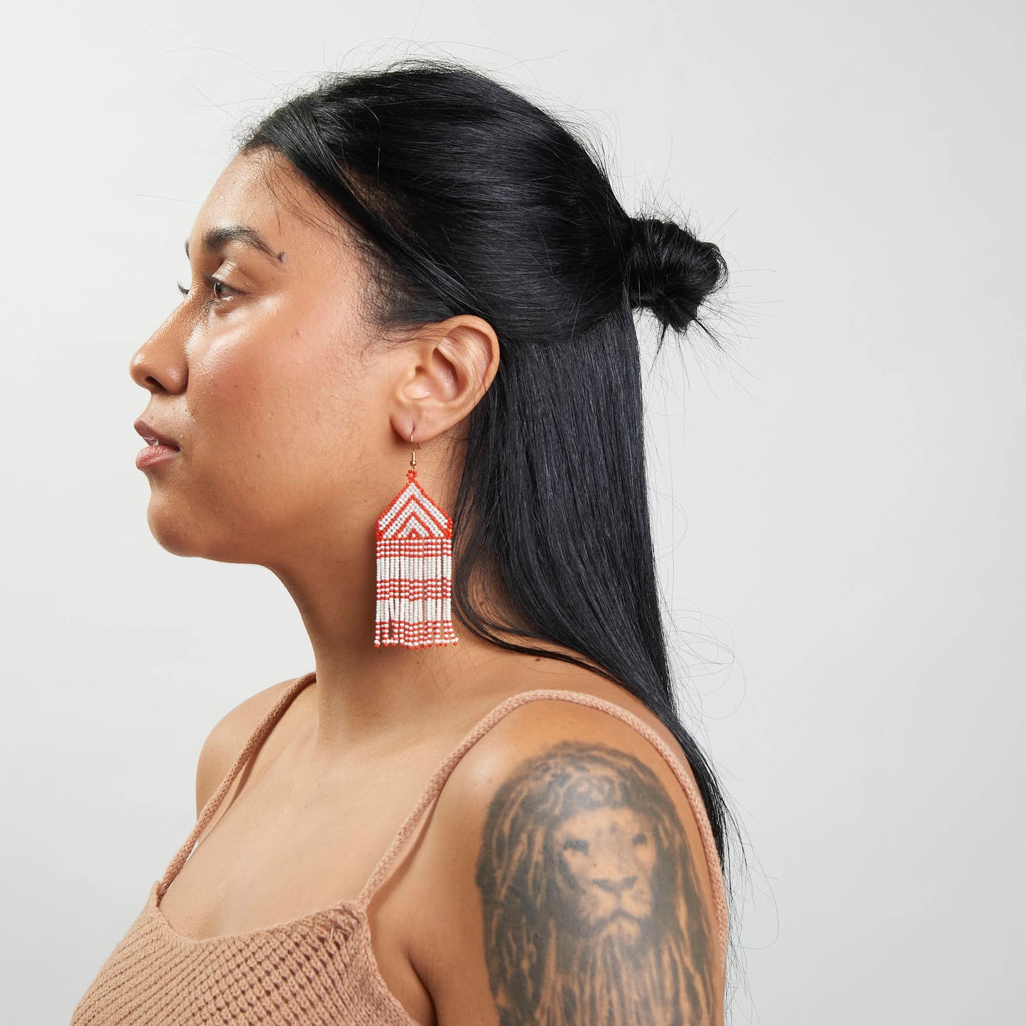 Brinco Artesanal de Miçanga Povo Kayapó