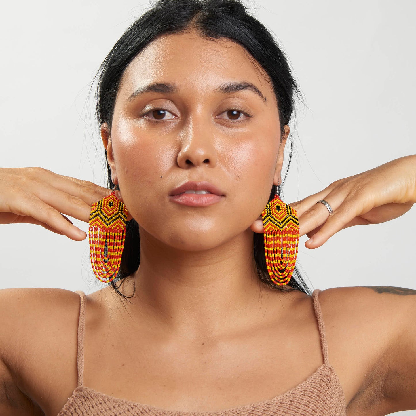 Brinco Artesanal de Miçanga Povo Kayapó