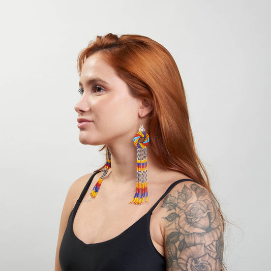 Brinco Artesanal de Miçanga Povo Kanela