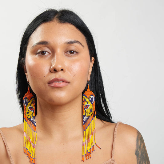 Brinco Artesanal de Miçanga Povo Kanela