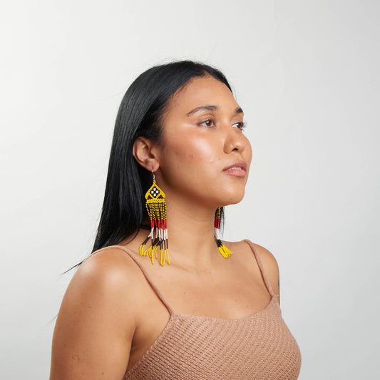 Brinco Artesanal de Miçanga Povo Kanela