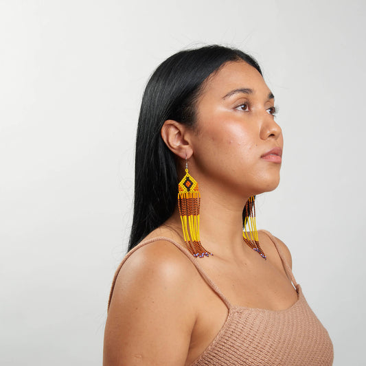 Brinco Artesanal de Miçanga Povo Kanela