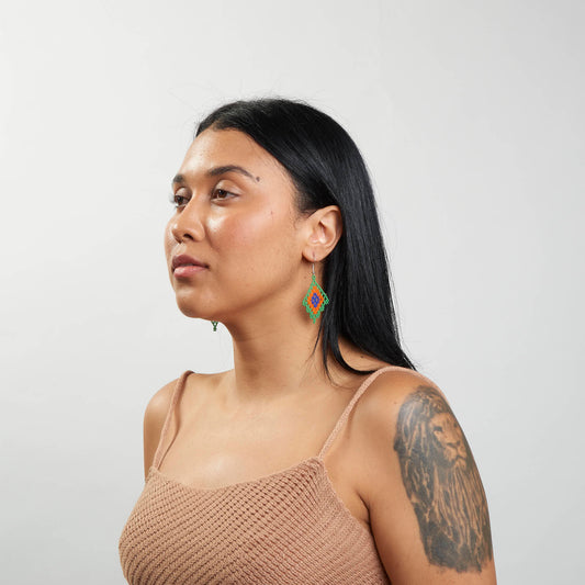 Brinco Artesanal de Miçanga Povo Kanela