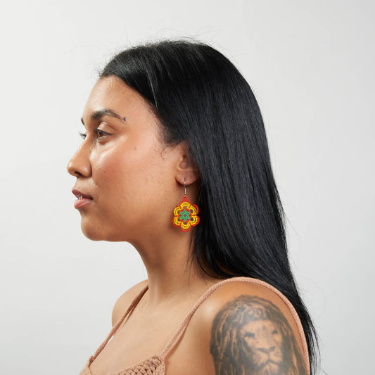 Brinco Artesanal de Miçanga Povo Kanela