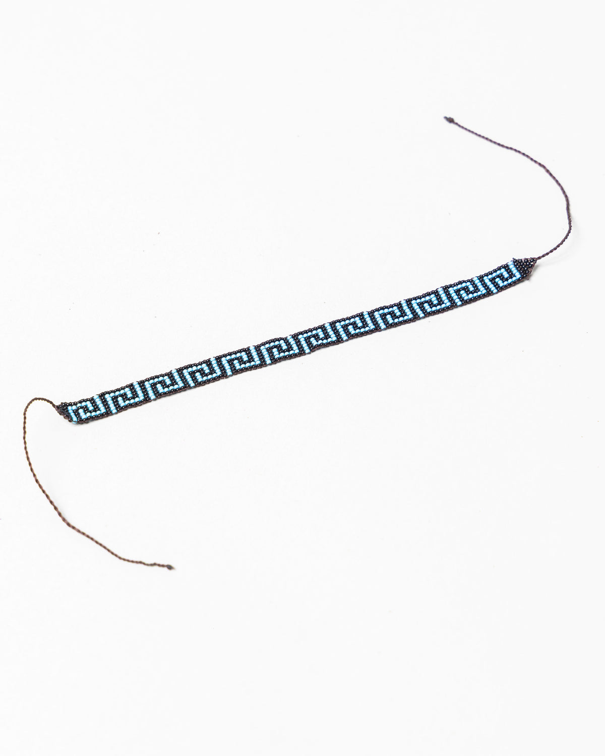 Pulseira Indígena de Miçanga Preta e Azul Ajustável Povo Wai-Wai