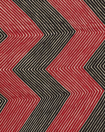 Grafismo em Tecido Preto Branco e Vermelho Asurini