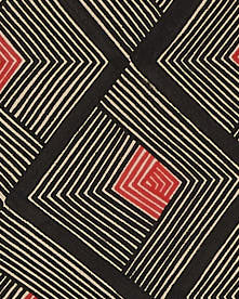 Grafismo em Tecido Preto Branco e Vermelho Asurini