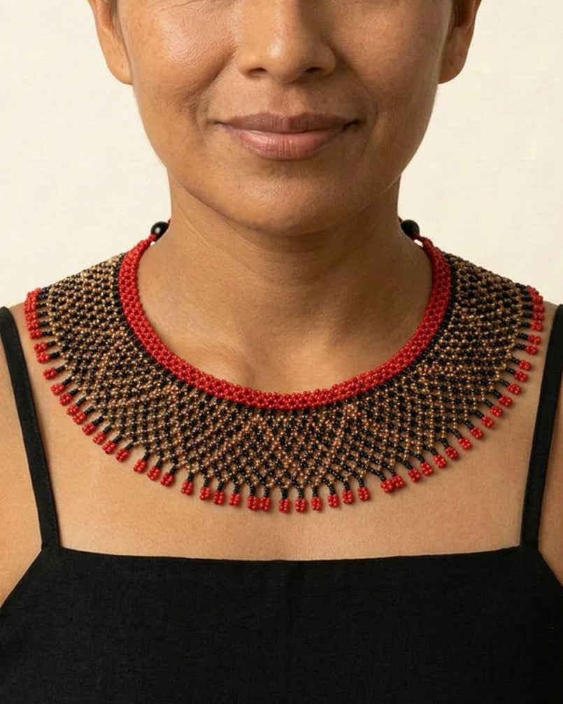 Colar de Miçanga Waura Indígena