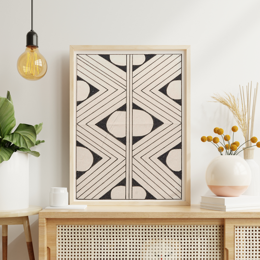 Pintura Grafismo em Tela Povo Kuikuro