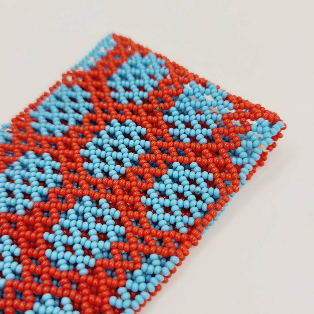 Pulseira de Miçanga Azul e Vermelha Povo Kayapó