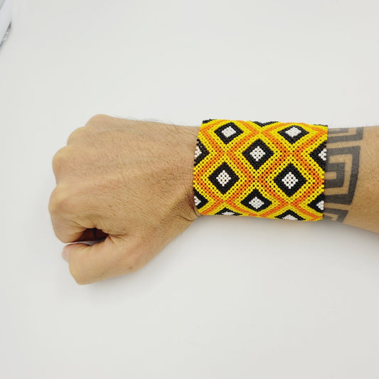 Pulseira de Miçanga de Vidro Indígena Kayapó