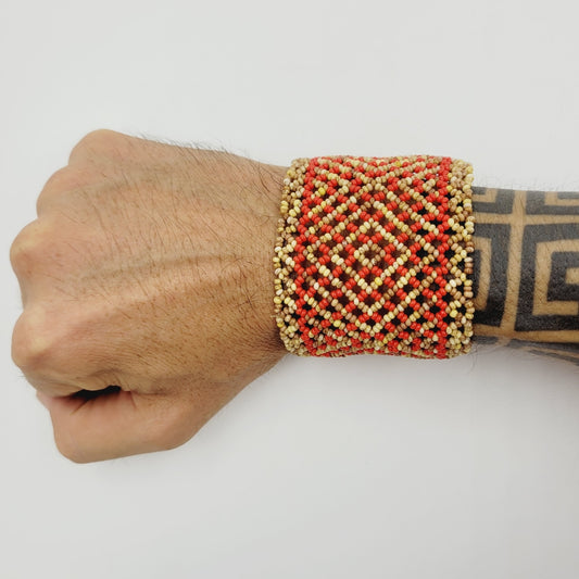 Pulseira  Artesanal de Miçanga de Vidro Waura