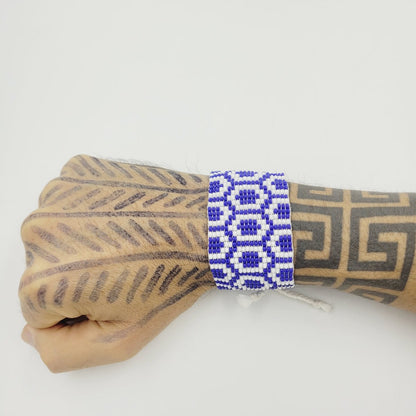 Pulseira de Miçanga Artesanal ajustável Indígena Povo Kayapó