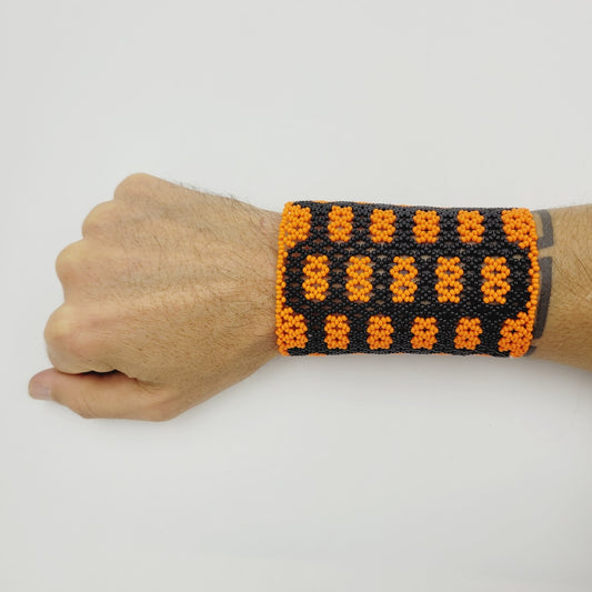Pulseira Laranja de Miçanga Kayapó 21cm