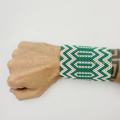 Pulseira Verde e Branco Kayapó