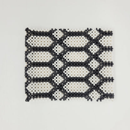 Pulseira Miçanga de Vidro Preto e Branco